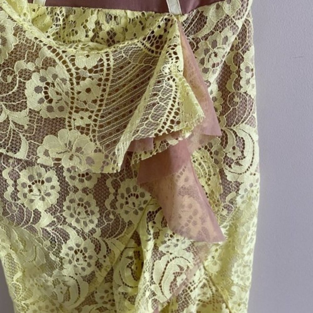 NWT For Love & Lemons Tati Lace Dress with Contrast Exposed Bodice Size XS - Picture 9 of 15